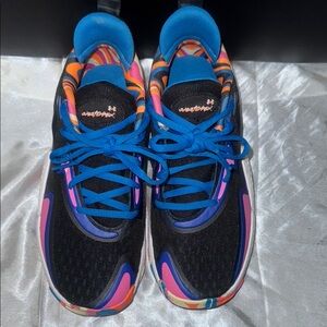Under Armour Spawn 5 LE‎ BLUE/PINK/BLACK Basketball Sneaker Mens 7.5 woman’s 9